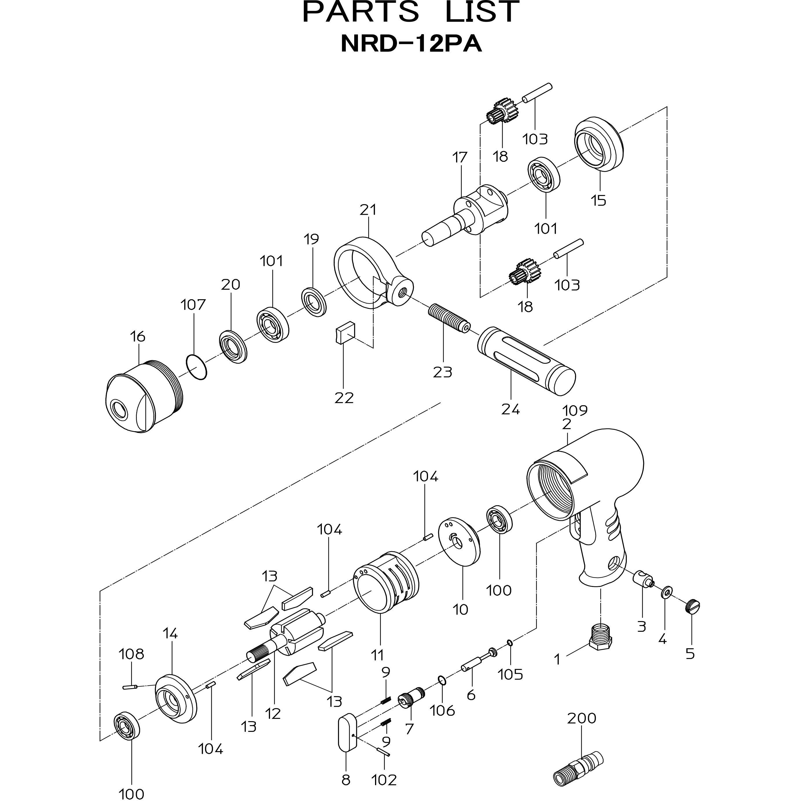 15106911 エアードリル NRD-12PA 部品 日本ニューマチック工業 ホルダジョイント