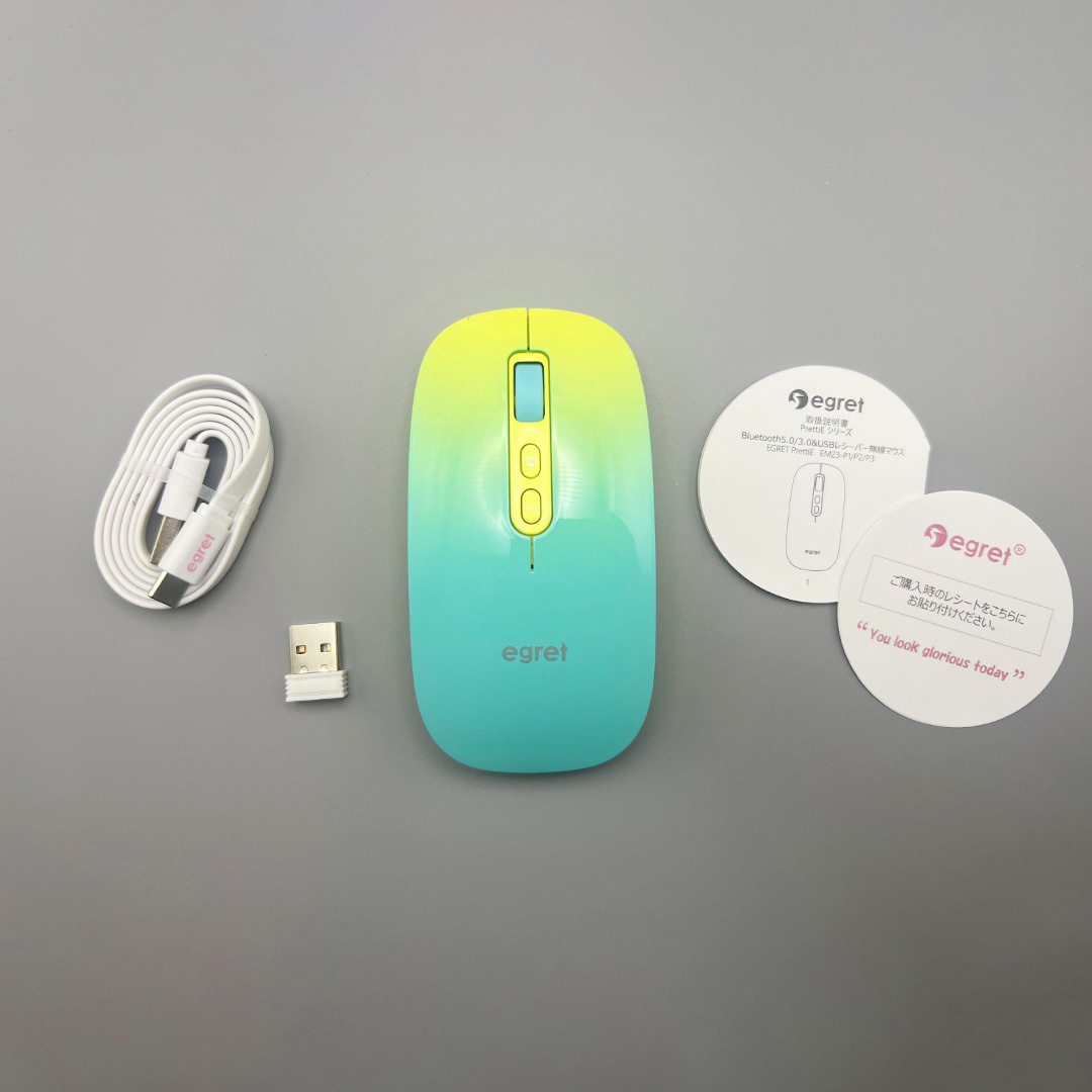 EM23-P3 おしゃれ且つ高機能ワイヤレスマウス PrettiE ボタン数7個 萌