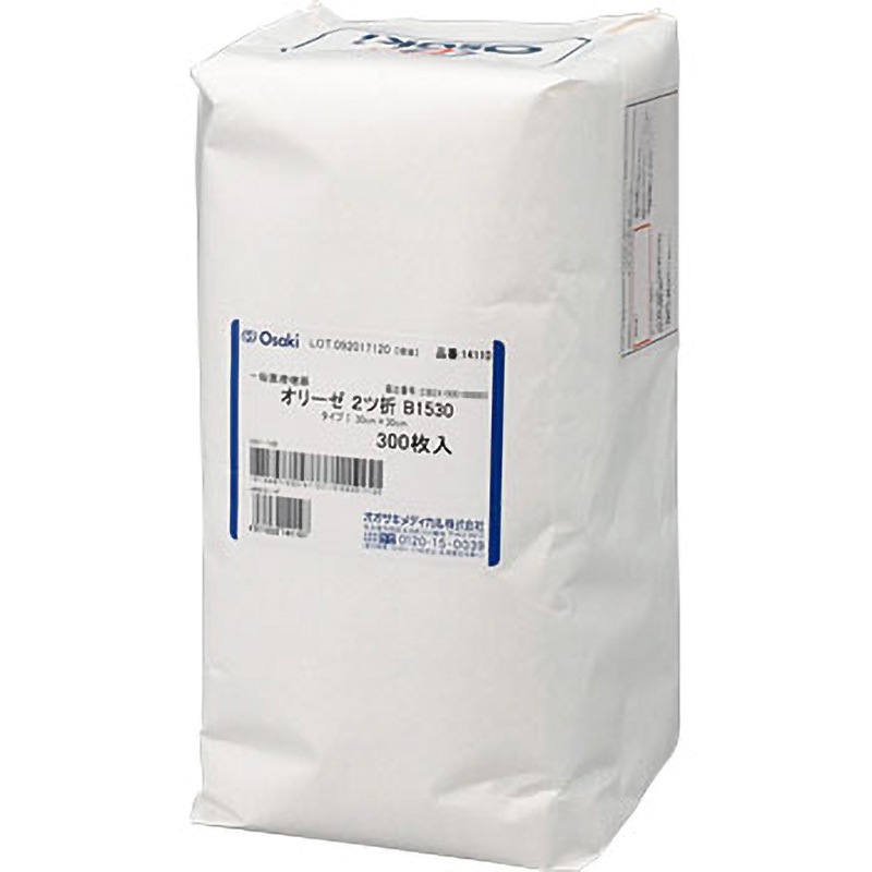 00014110 オリーゼ オオサキメディカル 一般医療機器 2ツ折 寸法30×30cm 1包(300枚)