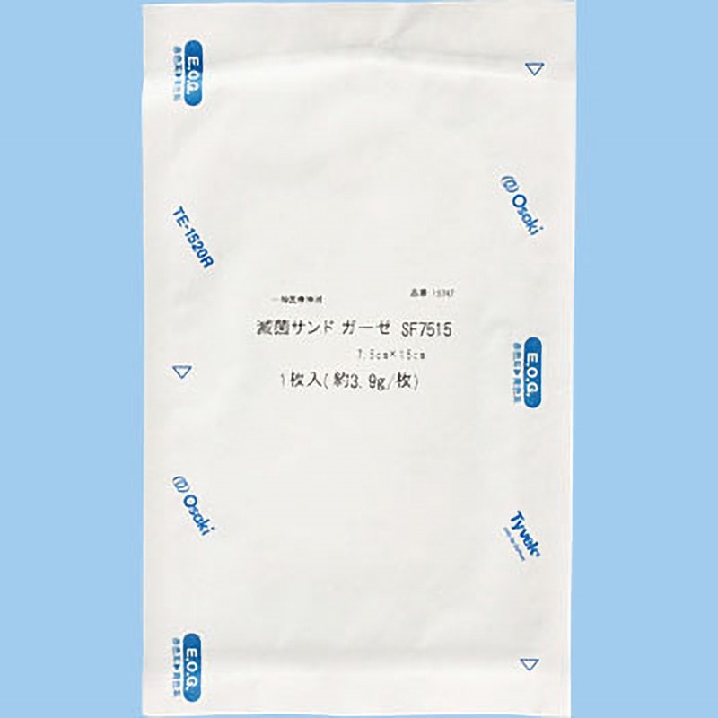 00015747 滅菌サンドガーゼSF オオサキメディカル 一般医療機器 寸法
