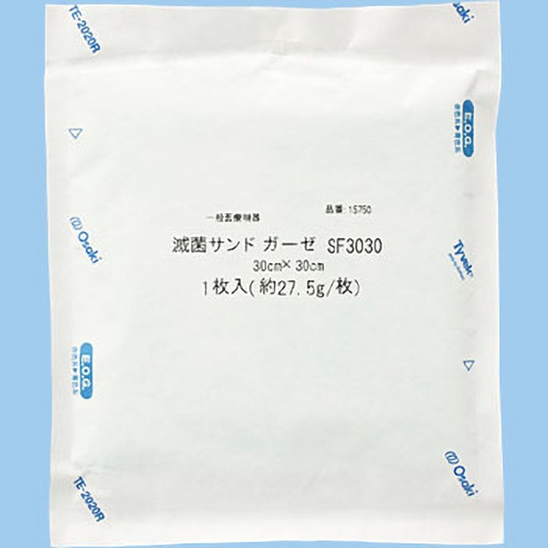 00015750 滅菌サンドガーゼSF オオサキメディカル 一般医療機器 寸法30