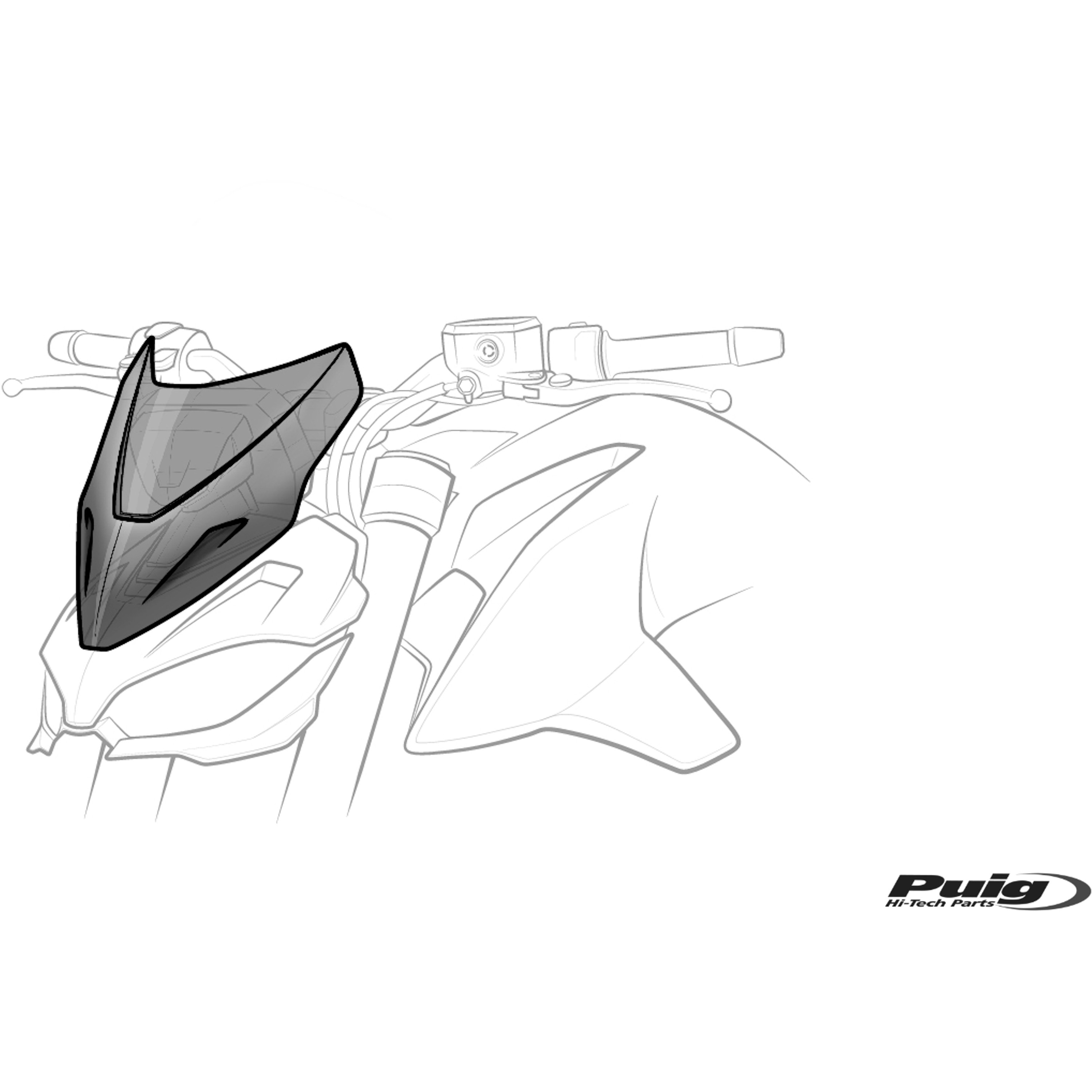 5573N ウィンドシールド Naked New Generation スポーツ | 5573 Puig (プーチ) ブラック色