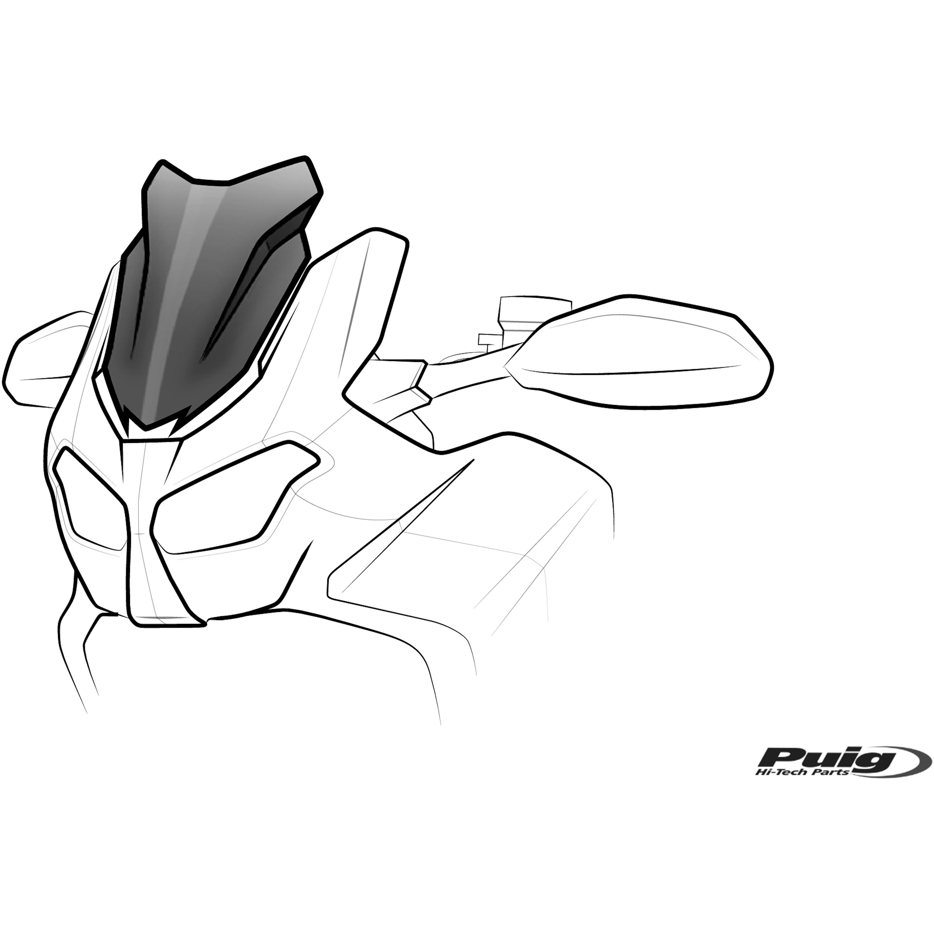 3820N Puig Sport スクリーン | 3820 Puig (プーチ) ブラック色