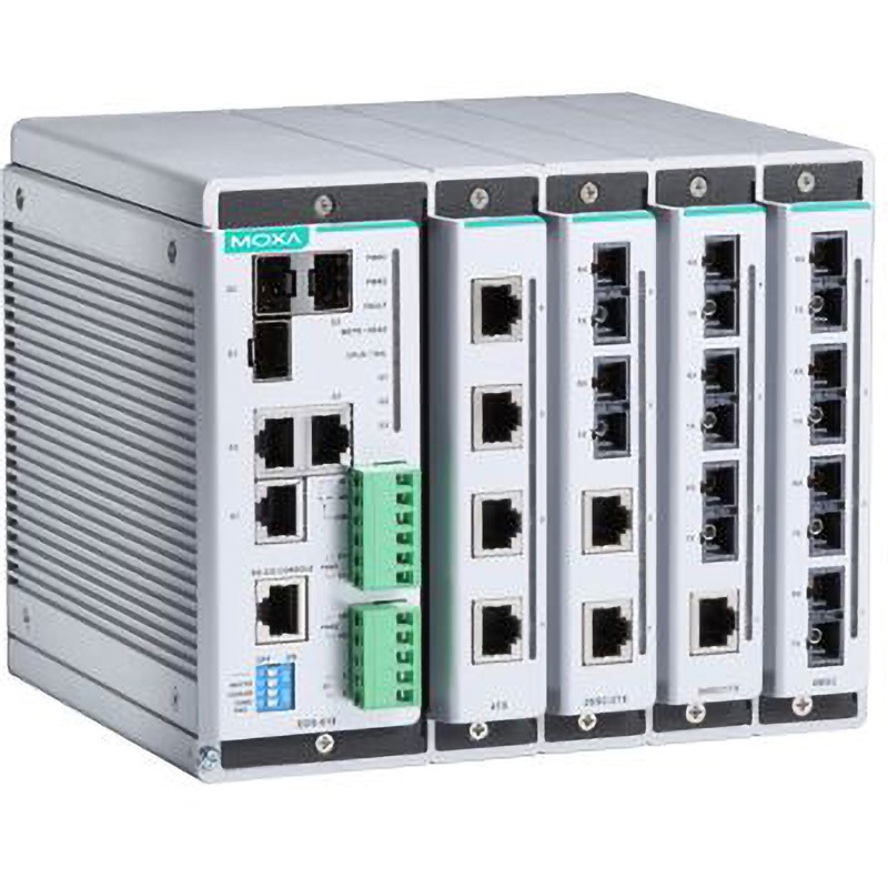 EDS-619 コンパクトモジュラー・マネージドスイッチ MOXA ポート数:最大19   EDS-619
