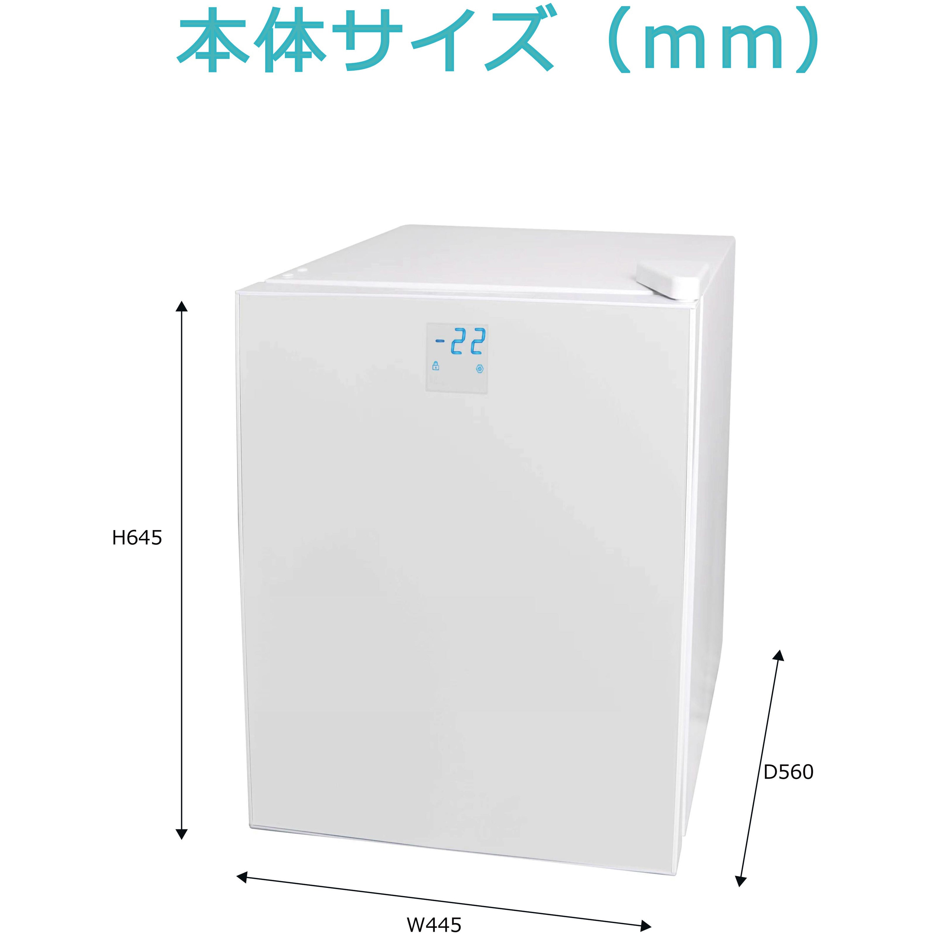 ガラス扉1ドア冷凍庫 60L 直冷式 ホワイト色 TH-GTR60L-WH