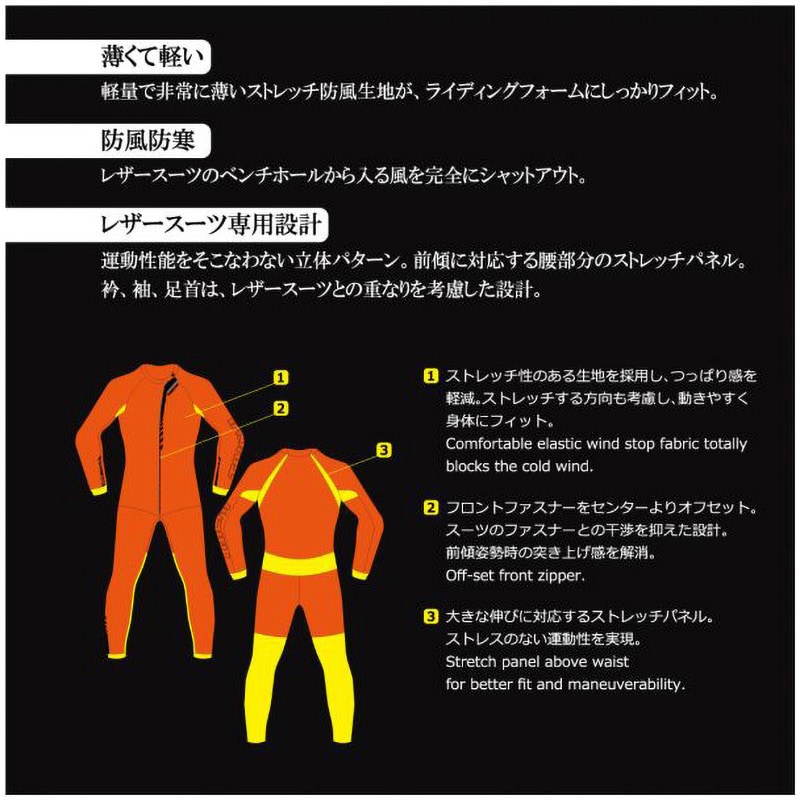 NXU916 ウインドストップ インナースーツ RSタイチ ブラック色 サイズM 