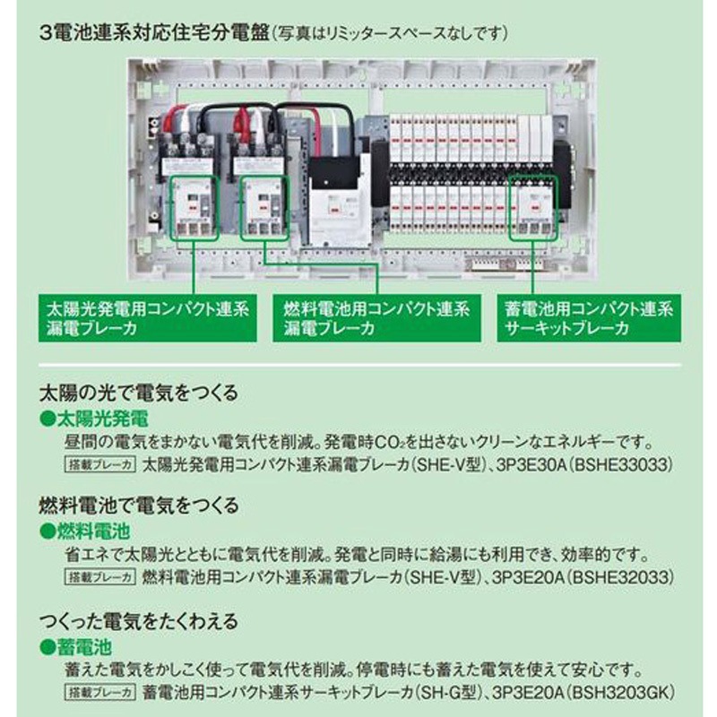 パナソニック:コスモパネル リミッタースペースなし 創エネ対応 型式:BQEF85341C2 パナソニック:スマートコスモ リミッタースペースなし レディ型 創エネ