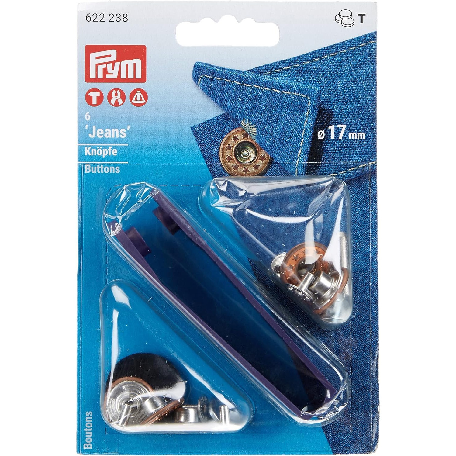 PRM622238 ジーンズドーナツボタン プリム(Prym) 寸法Φ17mm 1個