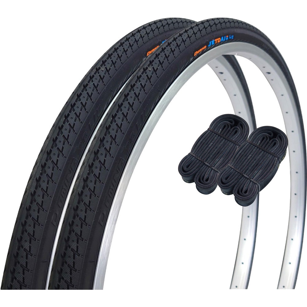27870011 SR187 Deming JETDAIii L/Z 電動アシスト自転車向けタイヤ SHINKO(シンコータイヤ) ブラック色 27×1.3/8サイズ 1ペア