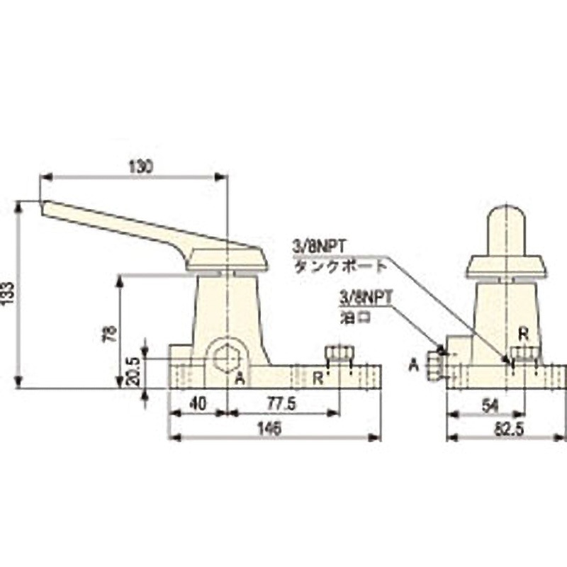 VM-2 ポンプマウントタイプ手動弁/リーモートタイプ手動弁 1個 エナパック 【通販モノタロウ】