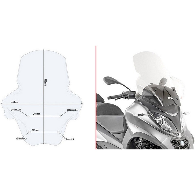 D5613ST スクリーン クリア Piaggio MP3 350500 Sport/Business (2018) 1個 GIVI(ジビ) 【通販モノタロウ】