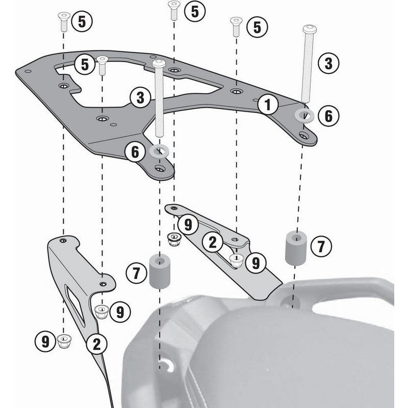 SR5121 トップケースキャリア for Monokey and Monolock Case 1個 GIVI(ジビ) 【通販モノタロウ】