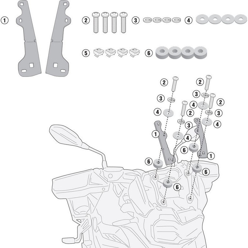 D5129KIT フィッティングキット D5127Sg/D5127Stg/Af5127G 1個 GIVI(ジビ) 【通販モノタロウ】