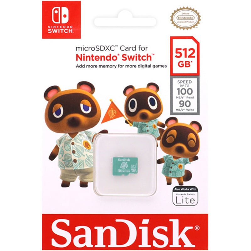 512GB microSDXCカード for Nintendo Switch マイクロSD SanDisk サンディスク UHS-I R:100MB s W:90MB s 海外リテール SDSQXAO-512G-GN3ZN ◆メ