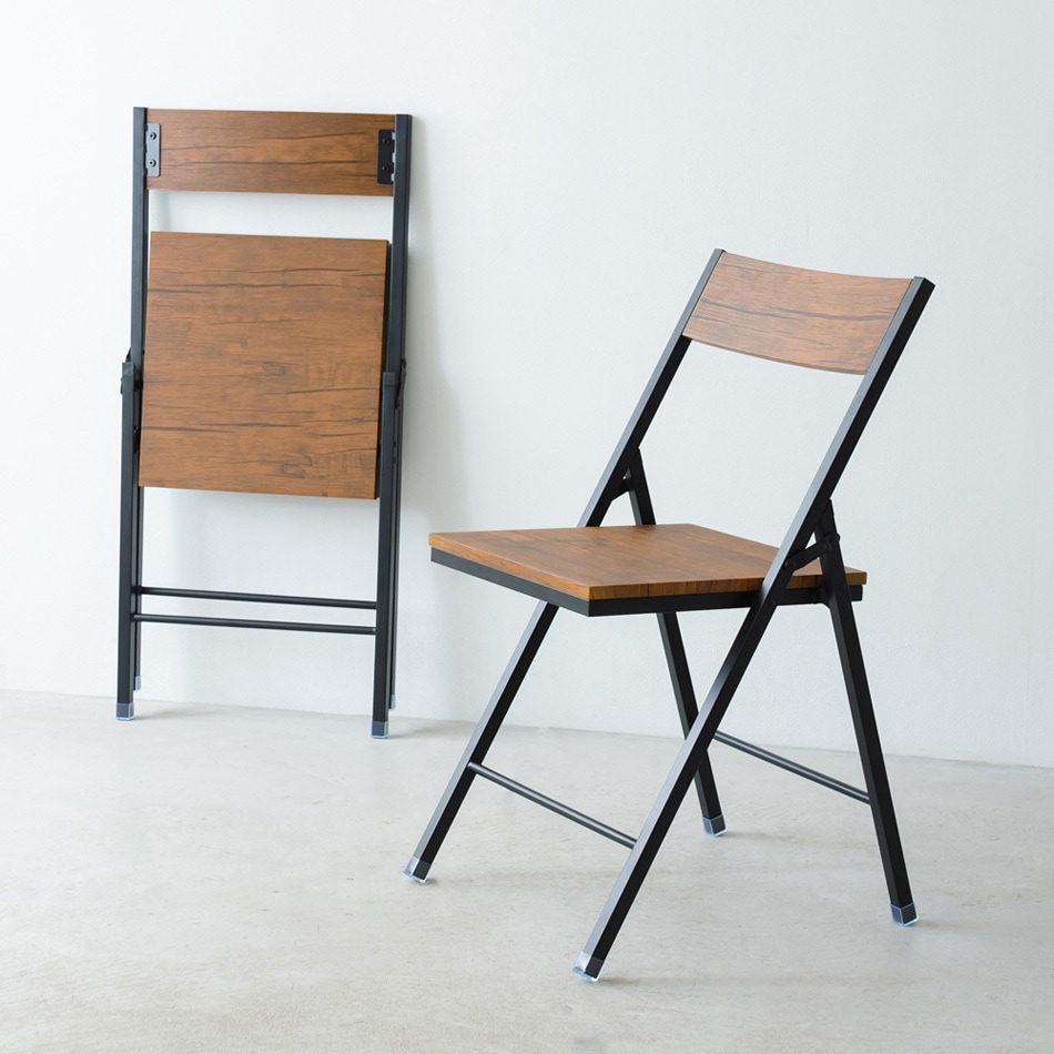 NK-117 ヴィンテージスクエアチェア 永井興産 ブラウン色 高さ780mm幅