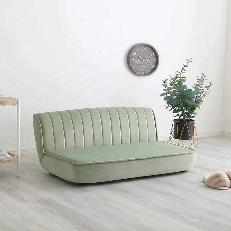 SH-07-OKLBS-GEBR 大人かわいいインテリア ベロア調の脚付きローソファ 【Chammy -チャミー-】 1台 ホームテイスト 【通販モノタロウ】