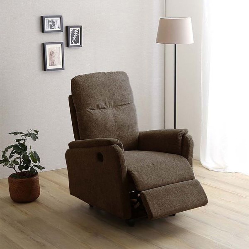 SH-24-ESF-1-DBR 温かみのあるファブリック 1人掛け電動リクライニングソファ 1台 ホームテイスト 【通販モノタロウ】