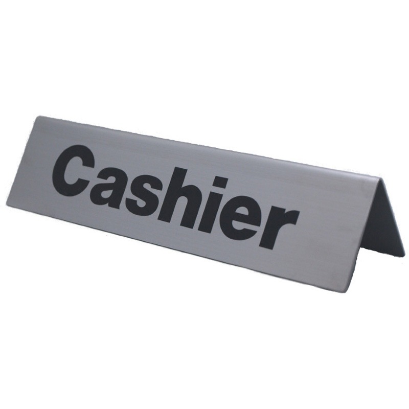 159494 サインプレート ステンレス タイプL ST-L ホースケアプロダクツ 文字内容Cashier 寸法50×200mm