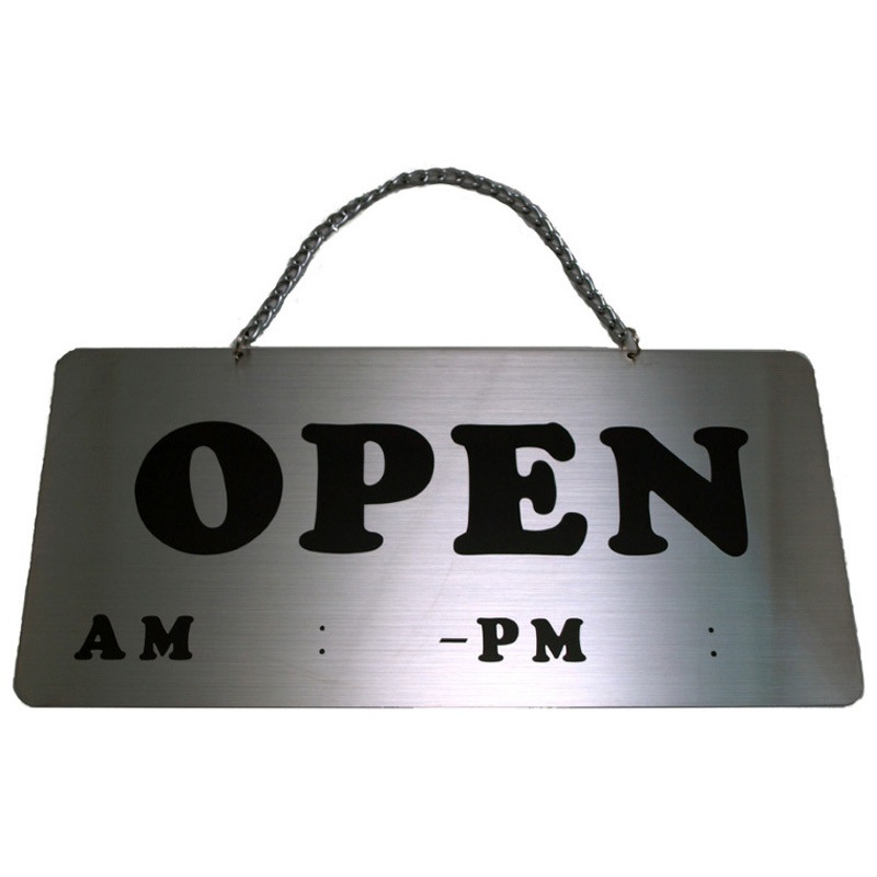 159505 サインプレート ステンレス タイプT ST-T ホースケアプロダクツ チェーン付 文字内容OPEN/CLOSED 寸法150×310mm