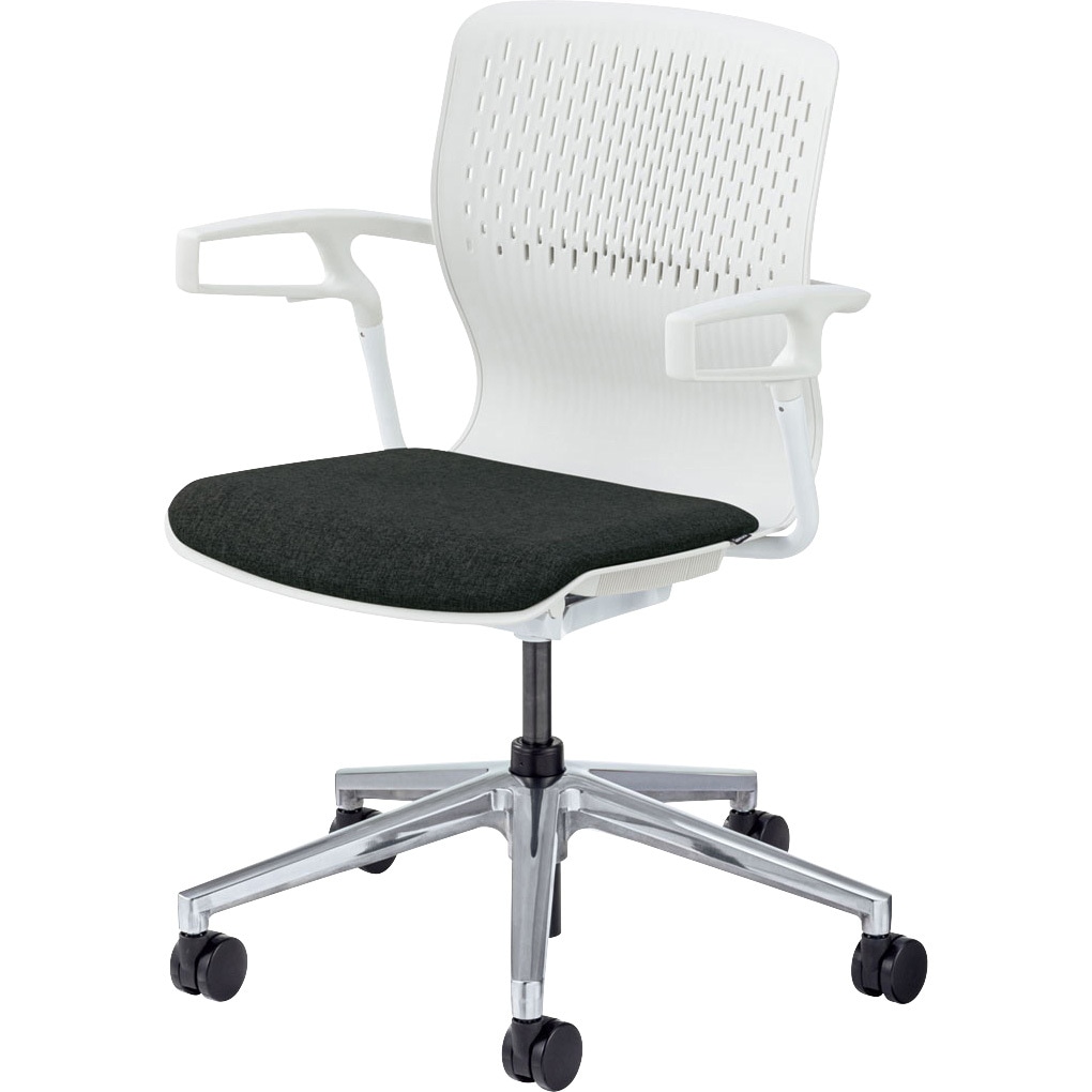 内田洋行 カゼトラ ミーティングチェア キャスター付 CZT-150P W PA ホワイト×ライトブルー 61181603 1脚(メーカー直送) 内田洋行 カゼトラ ミーティングチェア 4本脚 CZT-100N W ホワイト