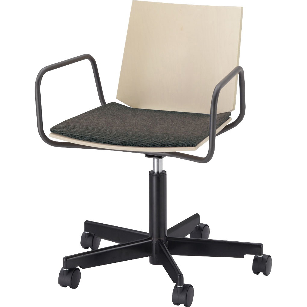 6-117-2721 ミーティングチェア Hazel[ヘーゼル]5本回転脚(アーム付) 内田洋行 質量10.3kg   6-117-2721