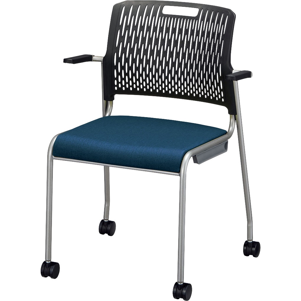 6-111-2265 ミーティングチェア MF-280シリーズ 4本脚(キャスター脚) 内田洋行 質量6kg   6-111-2265