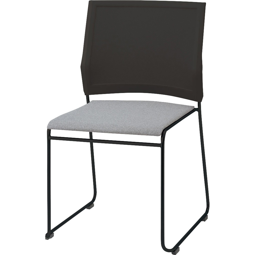 6-112-7051 ミーティングチェア MP-500シリーズ クロスメッシュタイプ 内田洋行 ループ脚 ブラック 高さ831mm幅475mm奥行512mm  6-112-7051