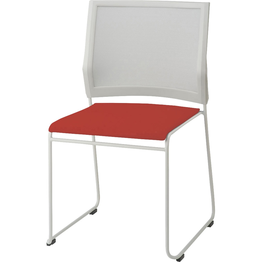 6-112-7228 ミーティングチェア MP-500シリーズ クロスメッシュタイプ 内田洋行 ループ脚 ホワイト 高さ831mm幅475mm奥行512mm  6-112-7228