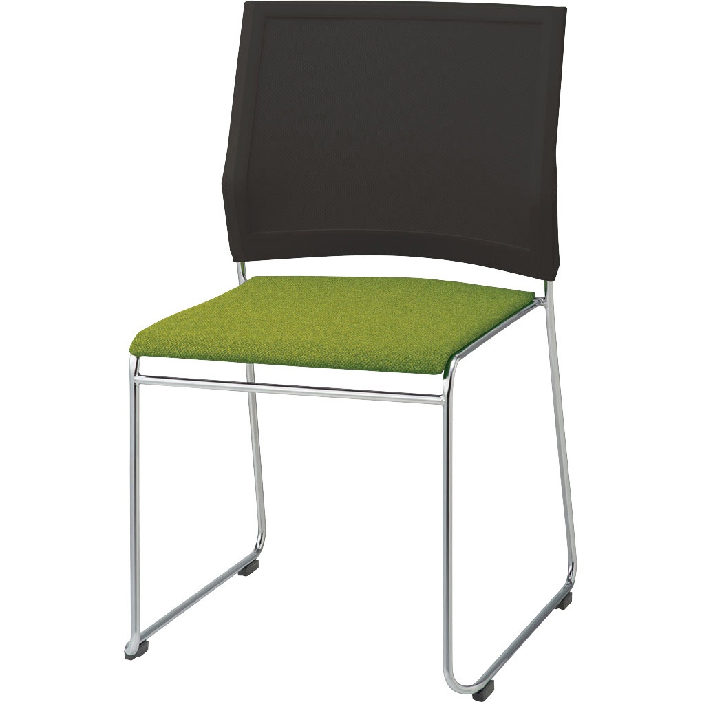 6-112-7777 ミーティングチェア MP-500シリーズ クロスメッシュタイプ 内田洋行 ループ脚 メッキ 高さ831mm幅475mm奥行512mm  6-112-7777