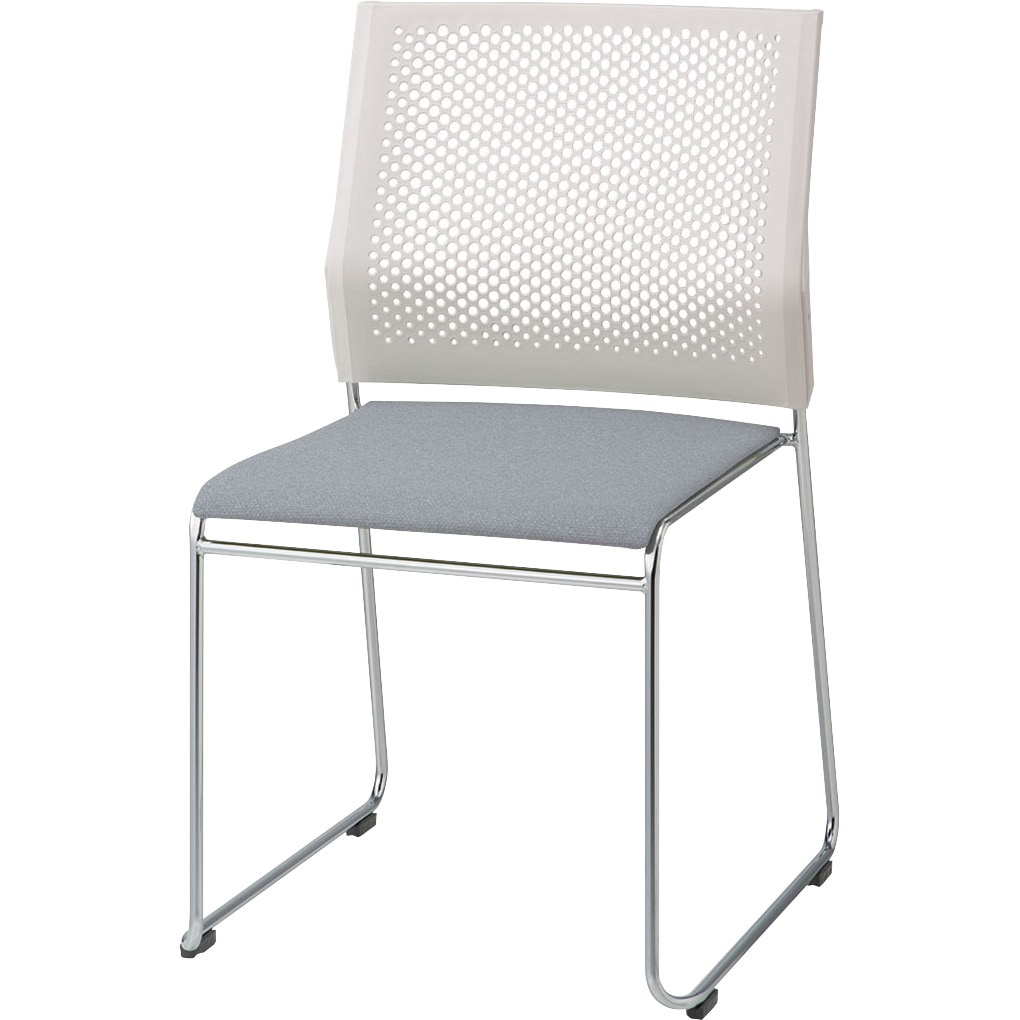 6-112-6761 ミーティングチェア MP-500シリーズ 樹脂メッシュタイプ 内田洋行 ループ脚 メッキ 高さ831mm幅475mm奥行512mm  6-112-6761 14,024円