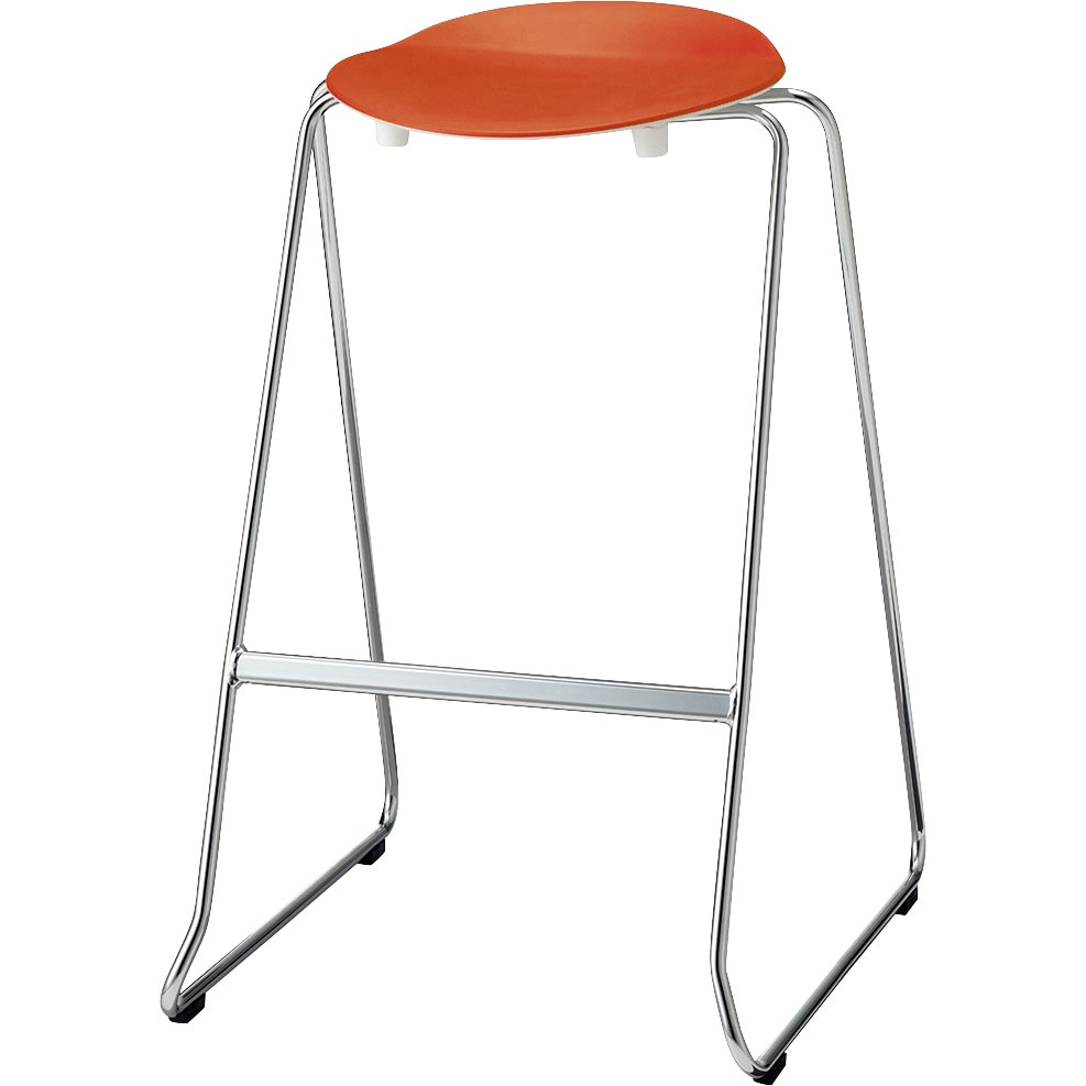 6-450-7564 ミーティングチェア MS-18 ハイタイプ 内田洋行 ループ脚 メッキ   6-450-7564