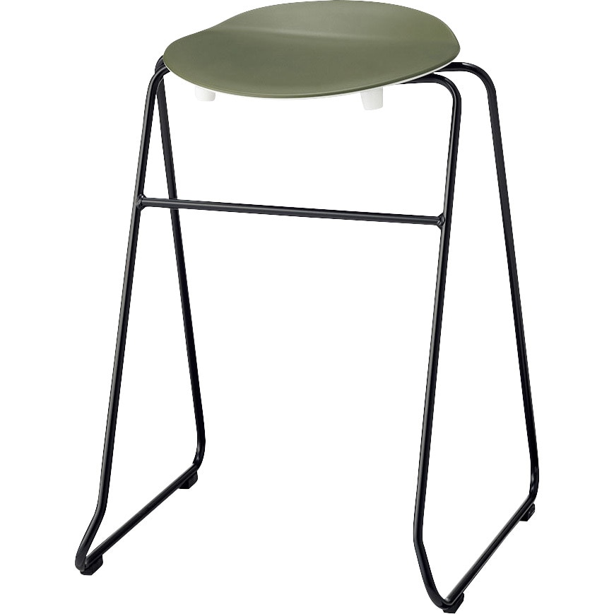 6-450-7541 ミーティングチェア MS-18 ミドルタイプ 内田洋行 ループ脚 ブラック   6-450-7541