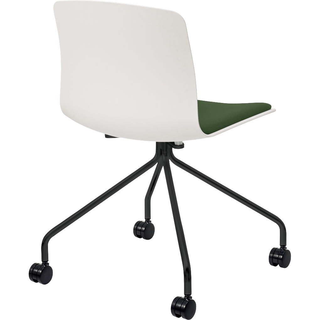 6-115-5412 ミーティングチェア ricco[リッコ]4本脚(キャスタータイプ) 内田洋行 メタリックグレイ 質量6.5kg   6-115-5412