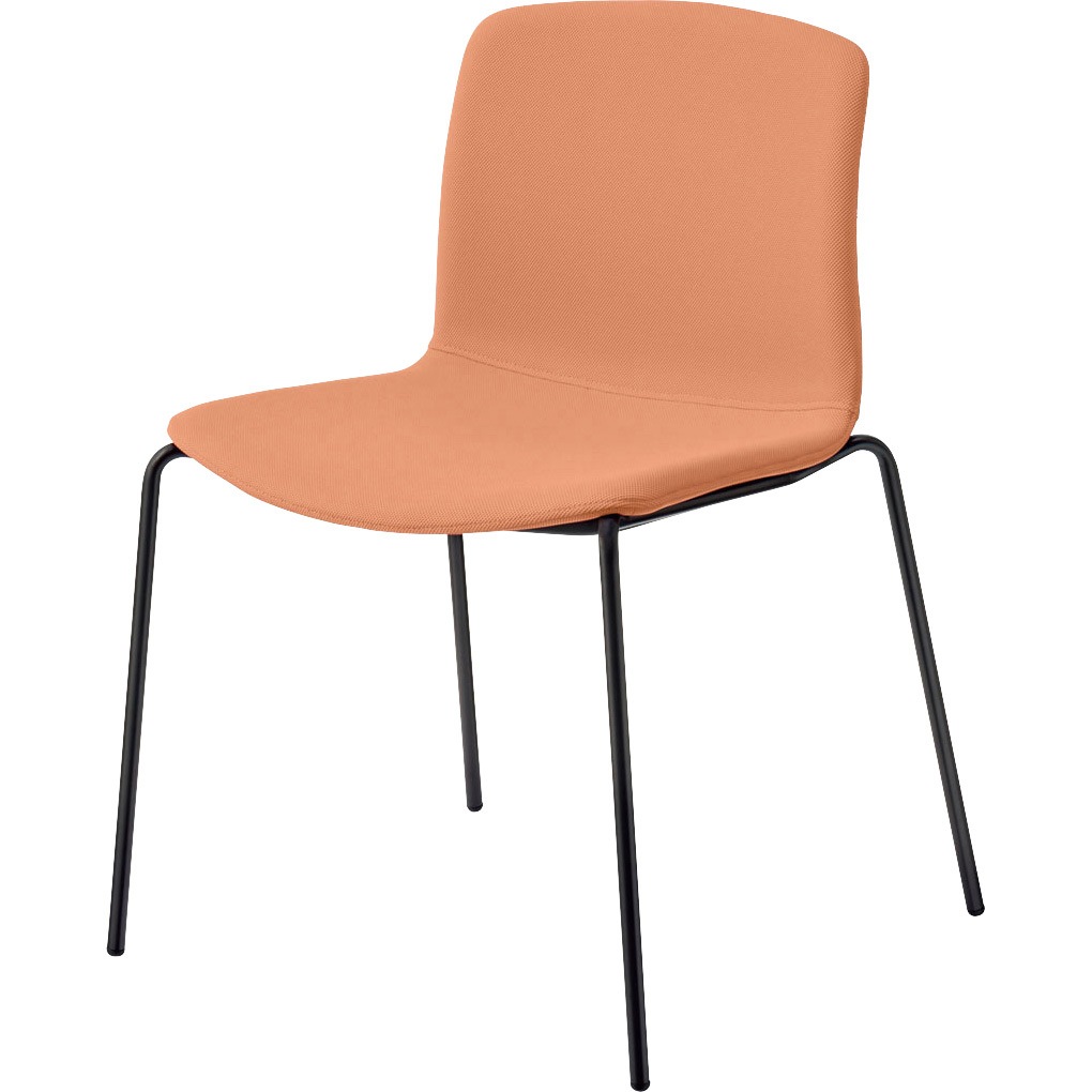 6-115-4165 ミーティングチェア ricco[リッコ]4本脚(固定脚) 内田洋行 メタリックグレイ 質量5.4kg   6-115-4165