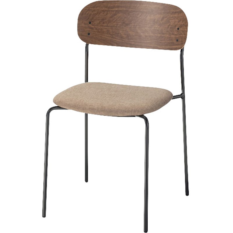 6-450-7012 リフレッシュタイプチェア CS350Nシリーズ ロータイプ 内田洋行 脚部構造4本脚固定(グライド脚・固定脚) ブラック   6-450-7012