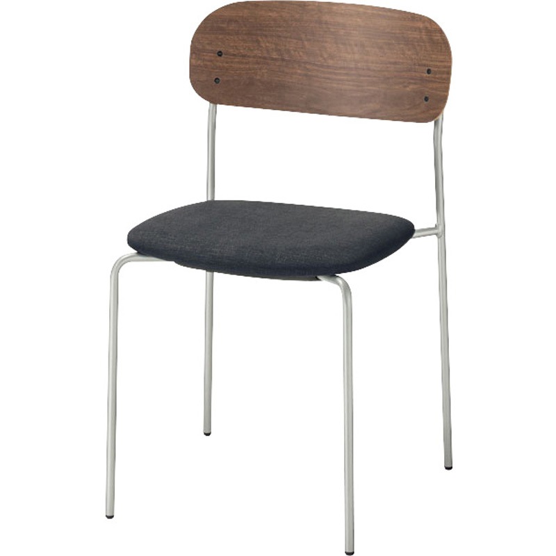 6-450-7030 リフレッシュタイプチェア CS350Nシリーズ ロータイプ 内田洋行 脚部構造4本脚固定(グライド脚・固定脚) シルバーメタリック   6-450-7030