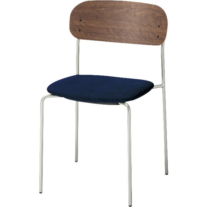 6-450-7044 リフレッシュタイプチェア CS350Nシリーズ ロータイプ 内田洋行 脚部構造4本脚固定(グライド脚・固定脚) シルバーメタリック   6-450-7044