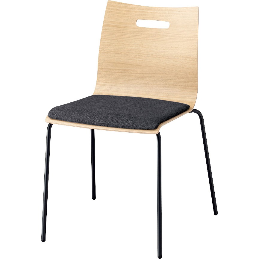 6-450-5401 リフレッシュタイプチェア RBK-2Nシリーズ 4本脚(ロータイプ) 内田洋行 オーセンウォルナット 質量4.6kg   6-450-5401