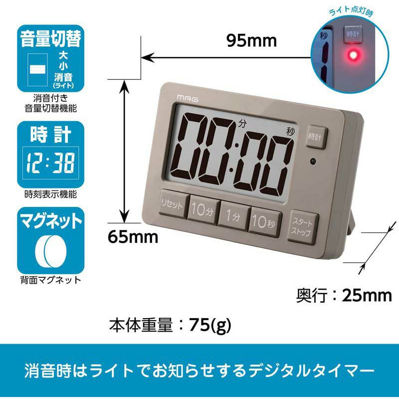 AKBキッチンタイマー　8種セット JC-8（A7-4013）クリップ型キッチンタイマー（白