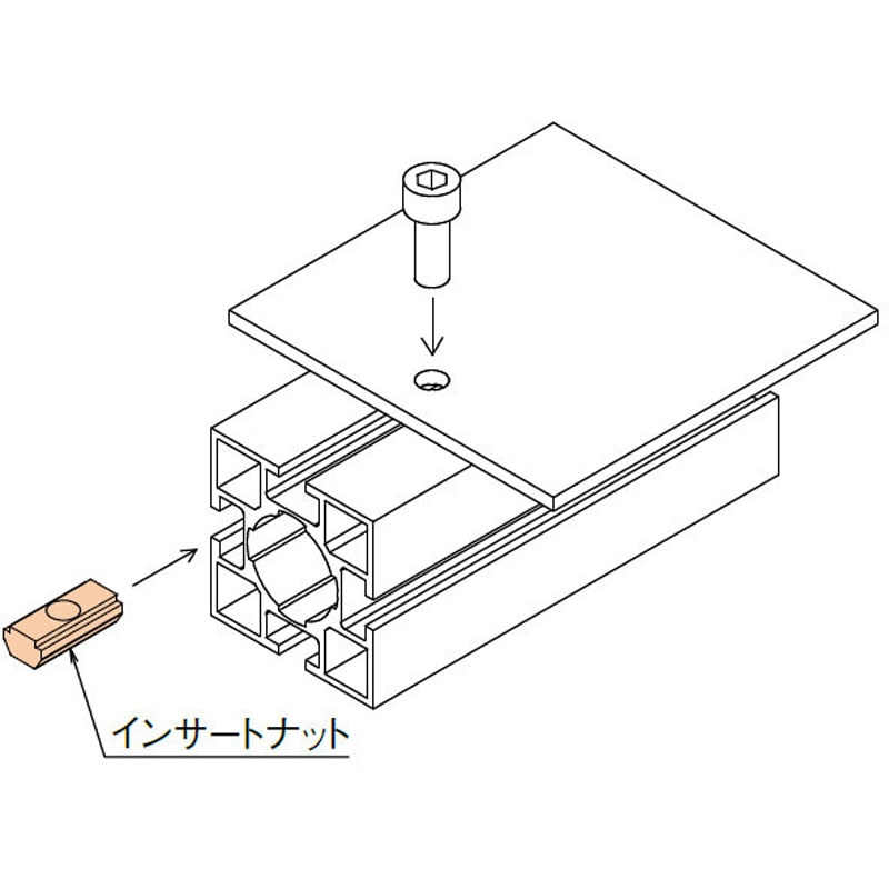 IN304 40スクエア用インサートナット 1セット TMEHジャパン