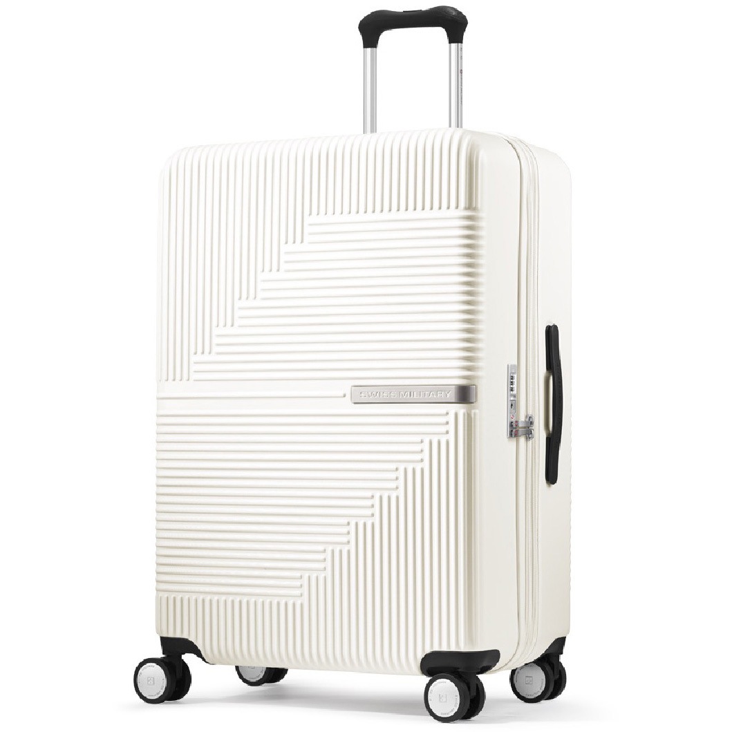 SM-O328 WHITE GENESIS(ジェネシス) スーツケース 76cm 無料預入/105L/5cm拡張/TSAロック/スーツケースカバー・ネームタグ付/バニラホワイト 1個 SWISS MILITARY 【通販モノタロウ】