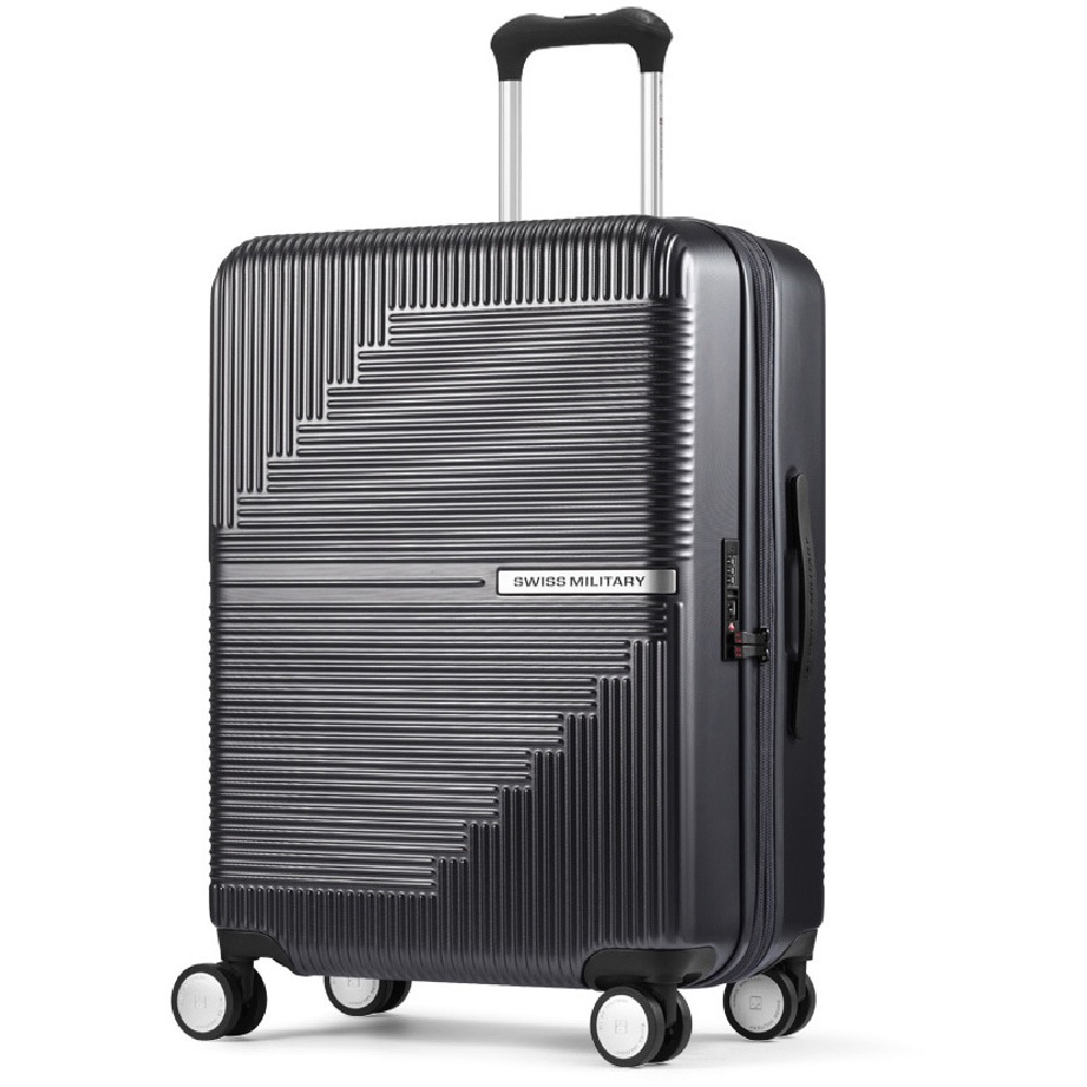 SM-O324 GRAY GENESIS(ジェネシス) スーツケース 66cm 無料預入/74L/5cm拡張/TSAロック/スーツケースカバー・ネームタグ付/ダークグレー 1個 SWISS MILITARY 【通販モノタロウ】