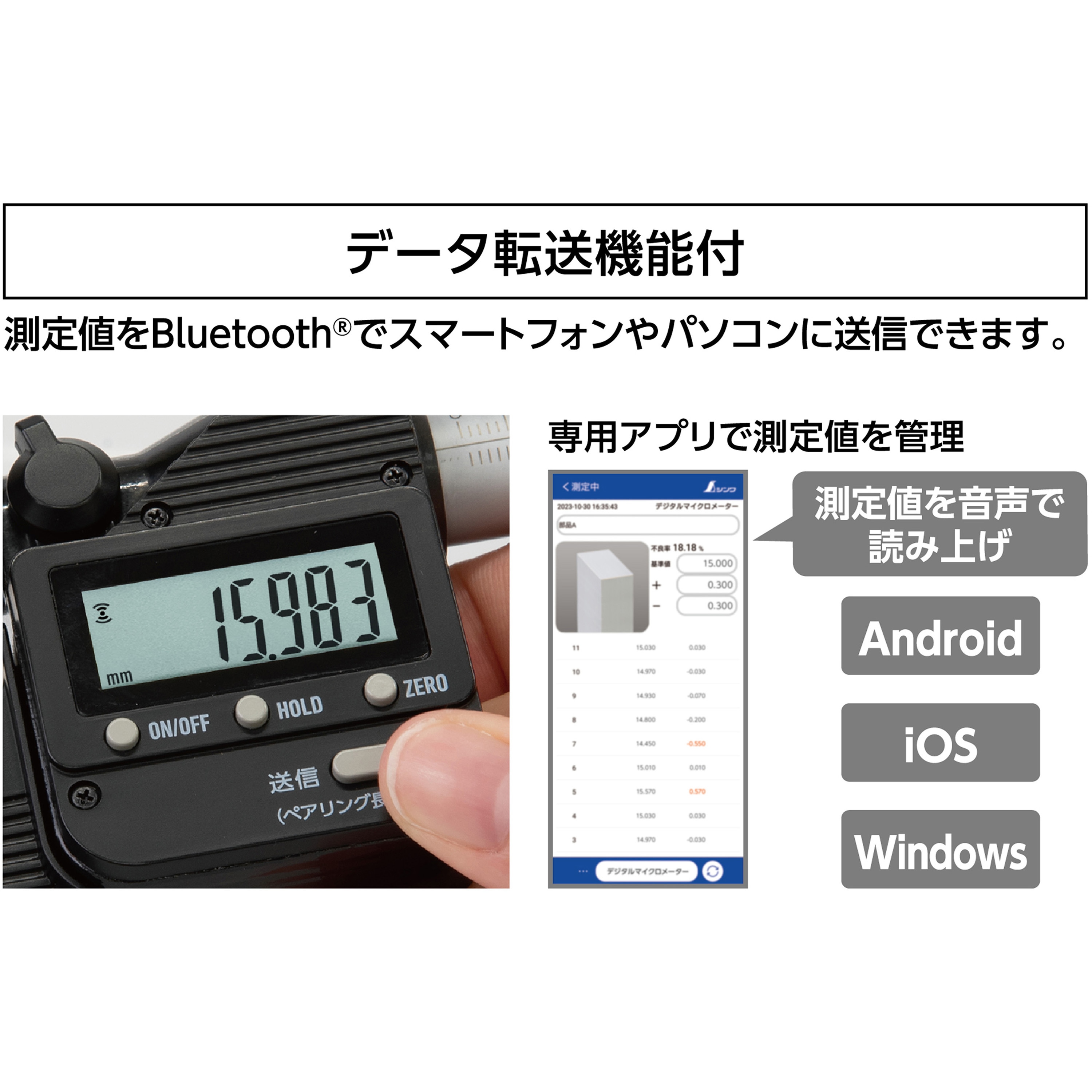 19825(英語版一般校正証明書付) デジタルマイクロメーター 防塵防水