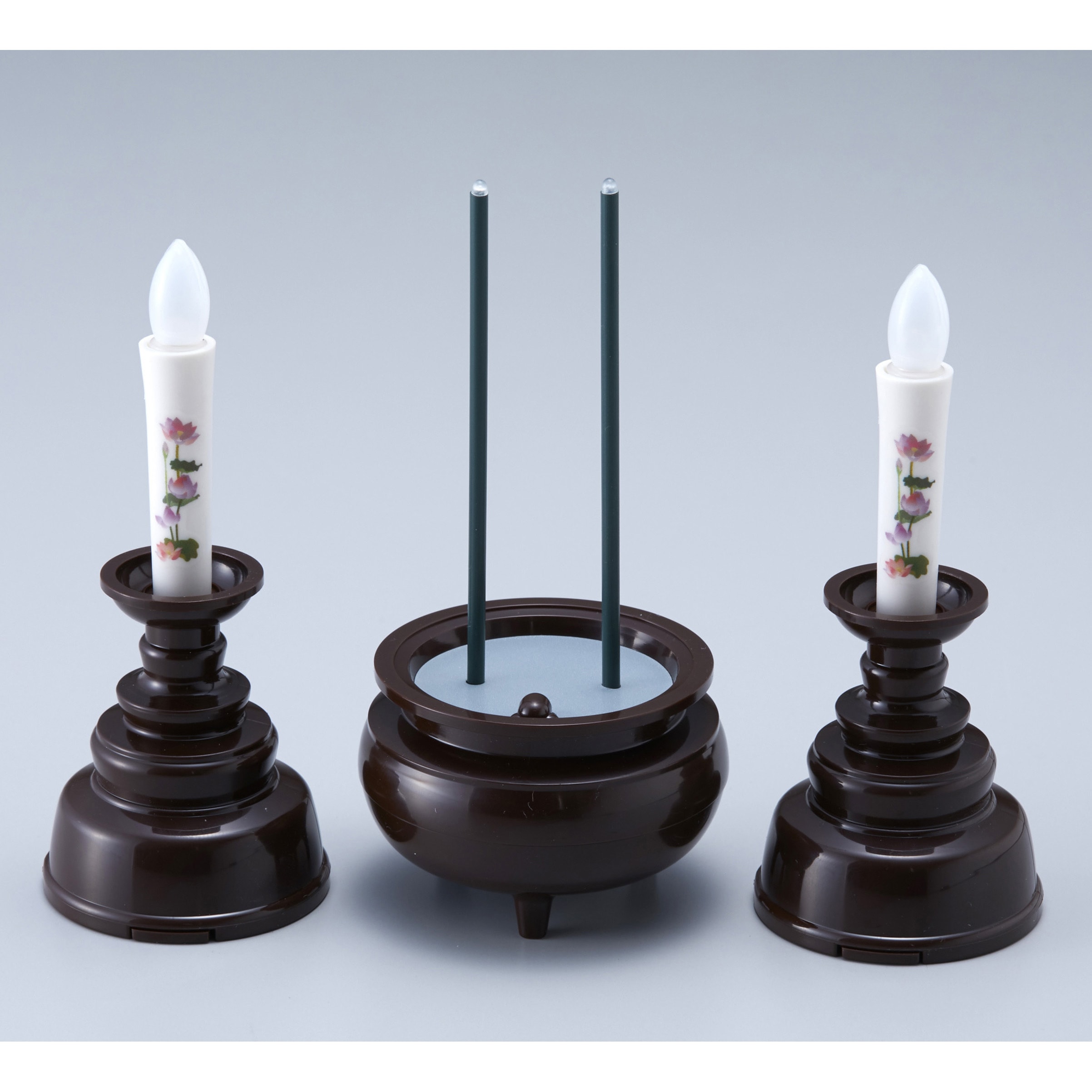 AGI-104DB 安心の絵ろうそく・お線香セット スマイルキッズ ブラウン色  1箱(3個) AGI-104DB