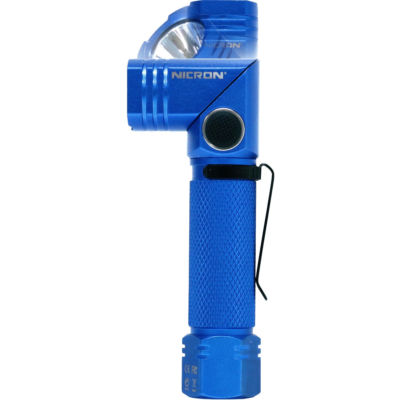 B74 首振りポケットLEDライト 充電池乾電池兼用 Nicron(ニクロン) 青色