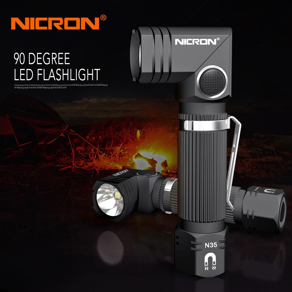 N35 首振りポケットLEDライト 充電池乾電池兼用 1個 Nicron(ニクロン