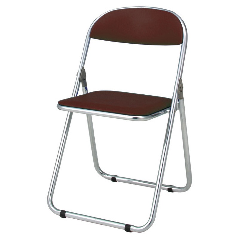 FO-22C ブラウン 折りたたみチェア クロームメッキ ジョインテックス 組立・設置・取付 ブラウン色 パイプ径22.2mm