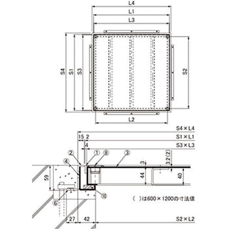 BH-7S-N 1000×1000 大口径マシンハッチ Pタイル貼物用 ステンレス目地 一般型 1個 第一機材 【通販モノタロウ】