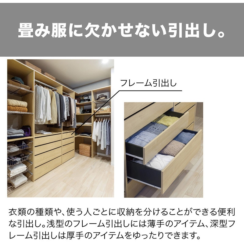 ウォールゼットノエル3 フレーム引出し 2段 南海プライウッド 収納材