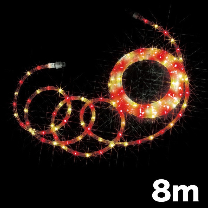 PR-E340-08RY LEDソフトネオン(40mmピッチ・スタンダードタイプ) DENSAN(デンサン/ジェフコム) 交互点滅・全点灯 長さ8m  PR-E340-08RY